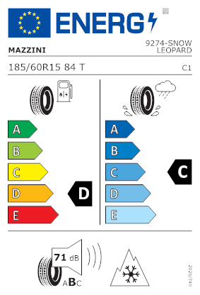 Etichetta per gomma: MAZZINI, SNOWLEOPARD 2 M+S 185/60 R15 88T Invernali