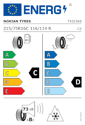 Etichetta per gomma: NOKIAN, Hakkapeliitta CR4 215/75 R16 116R Invernali