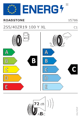 Etichetta per gomma: ROADSTONE, EUROVIS SP 04 XL 255/40 R19 100Y Estive