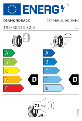 Etichetta per gomma: DIAMONDBACK, TR918 BSW 195/50 R15 82V Estive