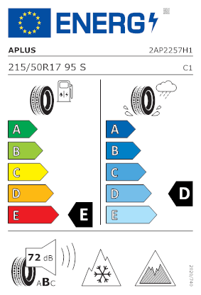 Etichetta per gomma: APLUS, A506 XL BSW M+S 3PMSF 215/50 R17 95S Invernali