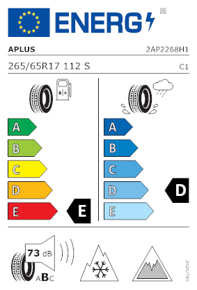 Etichetta per gomma: APLUS, A506 265/65 R17 112S Invernali