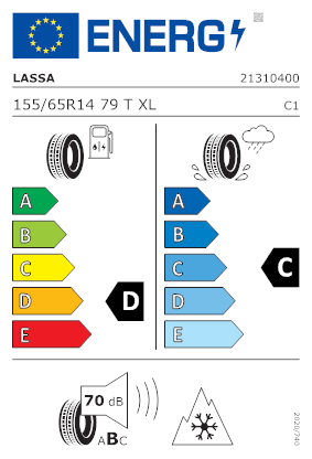 Etichetta per gomma: LASSA, MULTIWAYS 2 155/65 R14 79T Quattro-stagioni